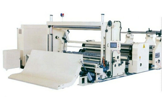 China High Capacity Tissue Paper Cutting And Rewinding Machine PLC / Inverter Control factory